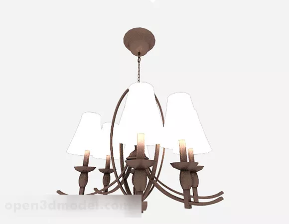 Modern Brown Metal Chandelier 3d model Modern Brown Metal Chandelier 3d model