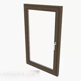 Modern Brown Single Door Sliding Window 3d model