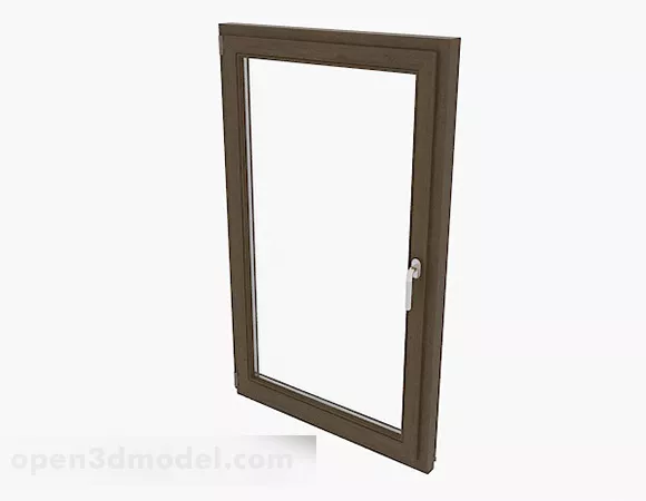 Modern Brown Single Door Sliding Window 3d model Modern Brown Single Door Sliding Window 3d model