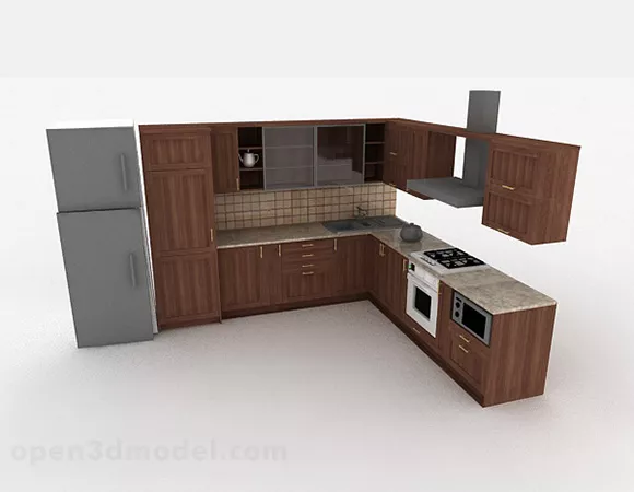 Modern Stylish L Shaped Kitchen Cabinet 3d model Modern Stylish L Shaped Kitchen Cabinet 3d model