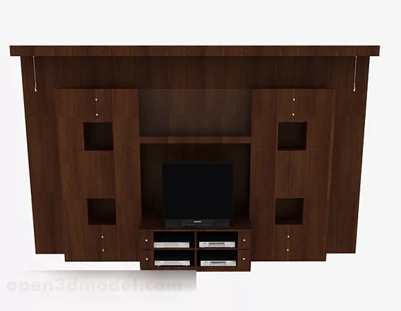 Modern Wood Pattern Tv Background Wall 3d model Modern Wood Pattern Tv Background Wall 3d model