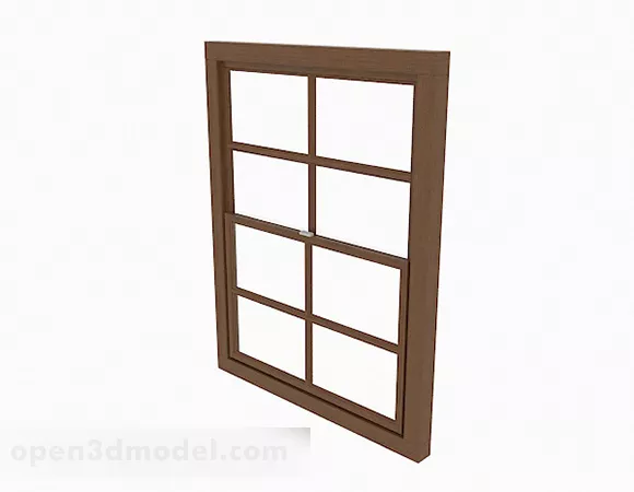 Modern Wooden Sliding Window 3d model Modern Wooden Sliding Window 3d model
