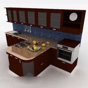 Modern Dark Brown Fashion Cabinet 3d model