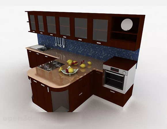 Modern Dark Brown Fashion Cabinet 3d model Modern Dark Brown Fashion Cabinet 3d model