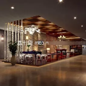 Modern Style Dining Decoration Interior 3d model