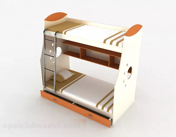 Modern Style Bunk Bed 3d model Modern Style Bunk Bed 3d model