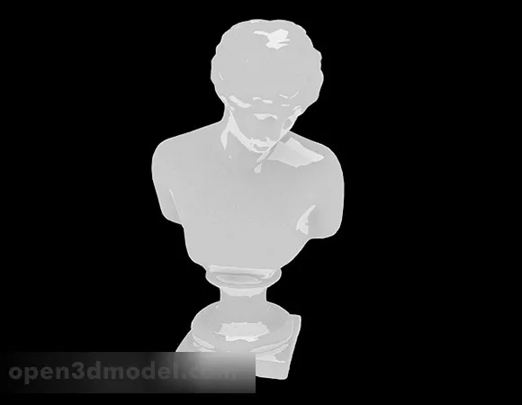 Greek Bust Statue 3d model Greek Bust Statue 3d model
