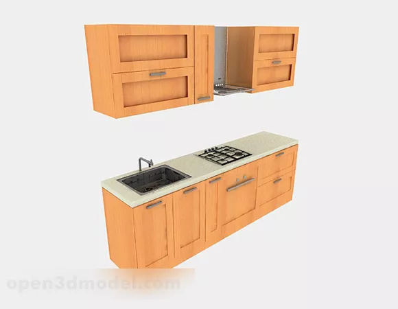 Modern Font Forming Kitchen Cabinet 3d model Modern Font Forming Kitchen Cabinet 3d model