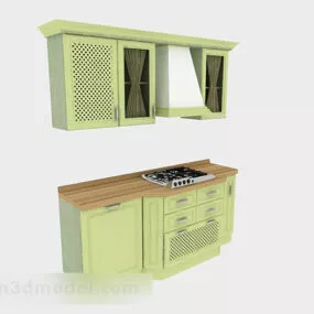 Modern Green Kitchen Cabinet 3d model