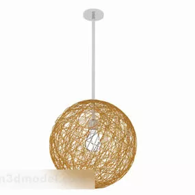 Modern Circle Rattan Ceiling Light 3d model