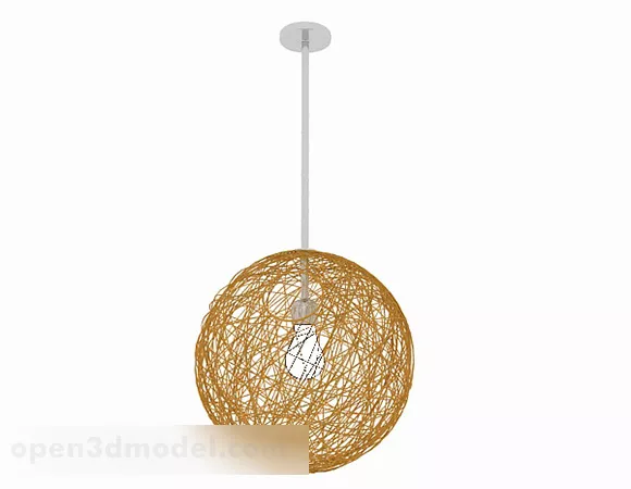 Modern Circle Rattan Ceiling Light 3d model Modern Circle Rattan Ceiling Light 3d model