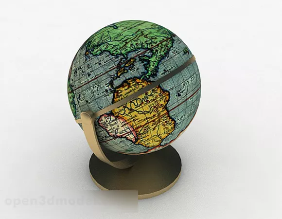 Modern Globe In English Version 3d model Modern Globe In English Version 3d model