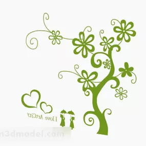 Modern Style Green Wallpaper 3d model