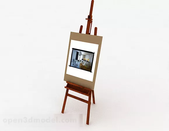 Modern Wooden Easel 3d model Modern Wooden Easel 3d model