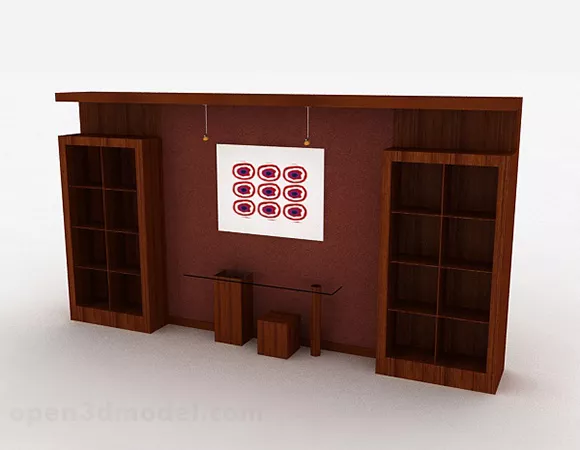 Modern Wooden Tv Locker 3d model Modern Wooden Tv Locker 3d model