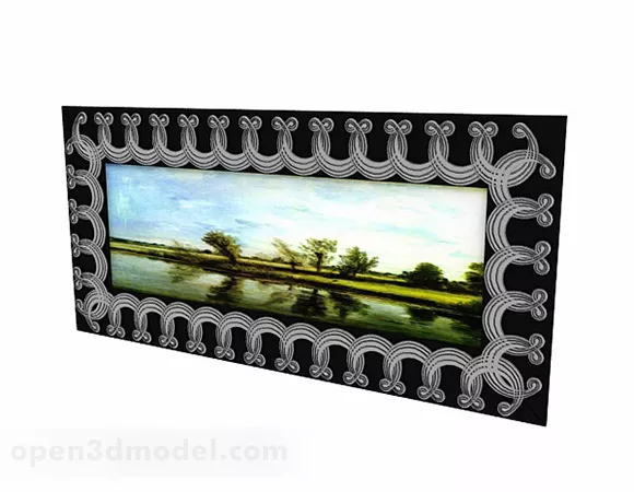 Simple Hanging Painting Modern Style 3d model