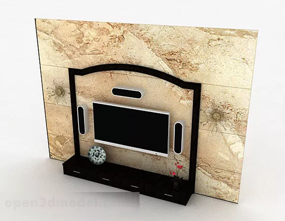 Marble Material Tv Background Wall 3d model Marble Material Tv Background Wall 3d model
