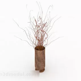 Marble Pattern Straight Vase Decoration 3d model