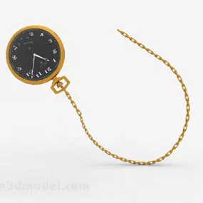 Modern Gold Pocket Watch 3d model