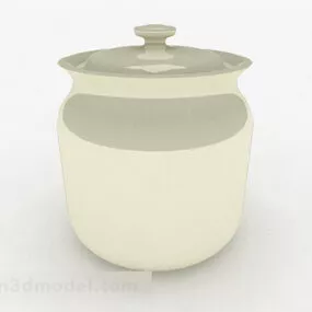 Modern Style White Ceramic Jar 3d model