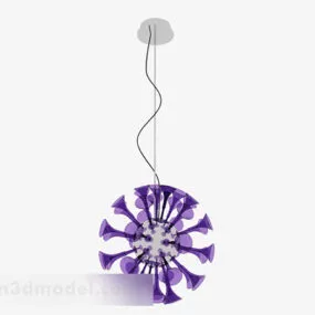 Modern Purple Ball Chandelier 3d model