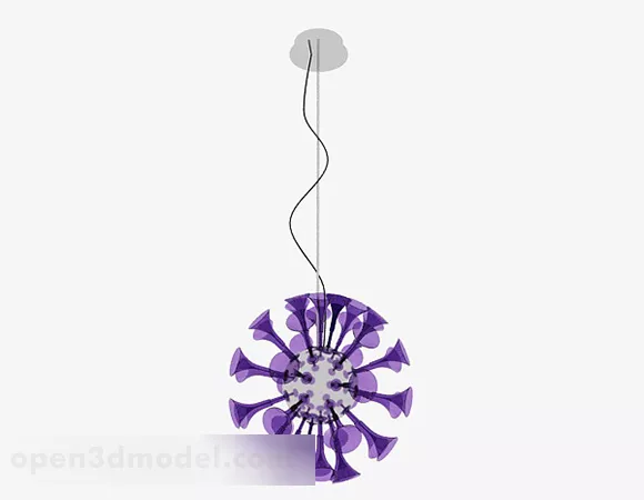 Modern Purple Ball Chandelier 3d model Modern Purple Ball Chandelier 3d model