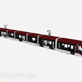 City Red Train Vehicle 3d model