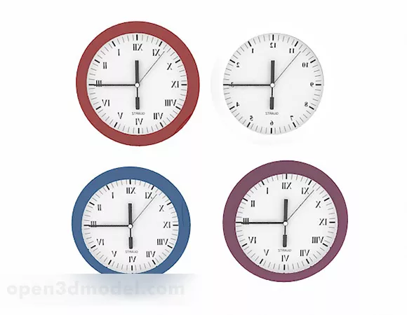 Circle Table Clock With Stand 3d model