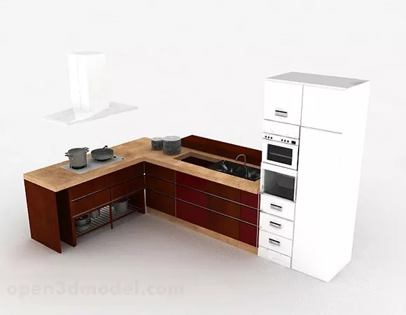 Modern Space Using Whole Cabinet 3d model Modern Space Using Whole Cabinet 3d model