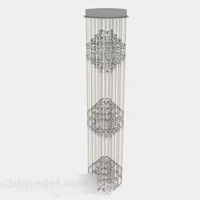 Modern Straight Crystal Chandelier 3d model
