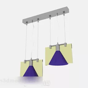 Modern Style Stylish Purple Chandelier 3d model