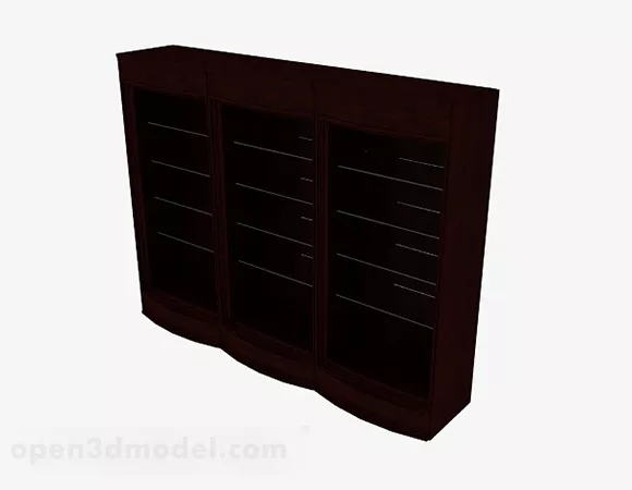 Modern Three Door Wooden Display Cabinet 3d model Modern Three Door Wooden Display Cabinet 3d model