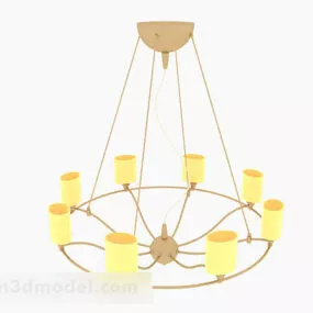Modern Warm Yellow Circular Chandelier 3d model