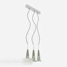 Modern Wavy Glass Chandelier 3d model