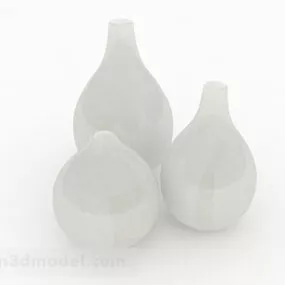 Modern White Fashion Big Belly Vase 3d model
