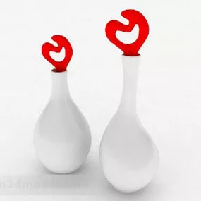 Modern White Combination Fashion Vase 3d model