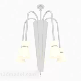 Modern Style White Conical Light Fixture 3d model