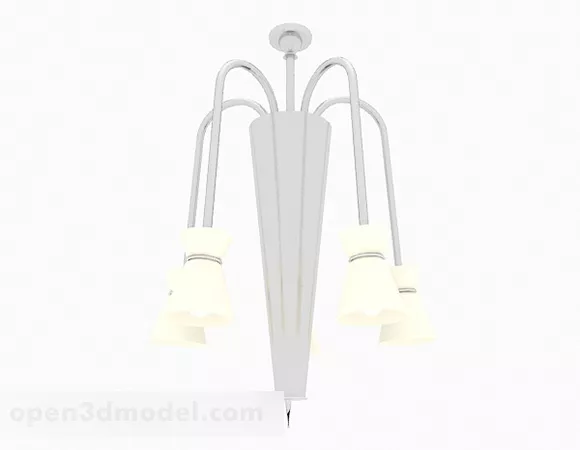 Modern Style White Conical Light Fixture 3d model Modern Style White Conical Light Fixture 3d model