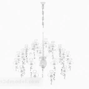 Modern Style White Crystal Chandelier 3d model