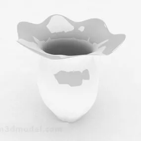 Modern Style Curved Porcelain Bottle 3d model