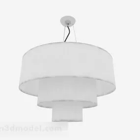 White Cylindrical Three Layer Chandelier 3d model