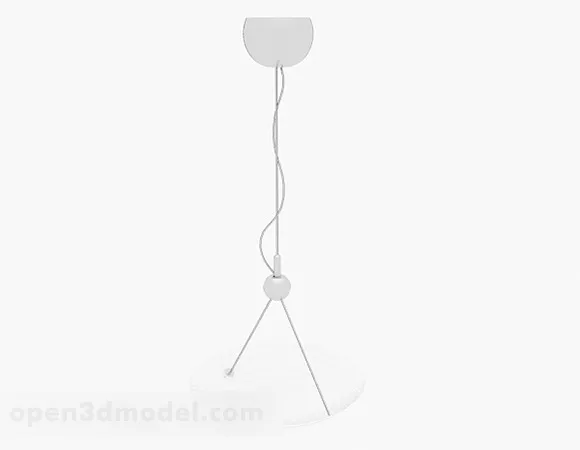 Modern White Disc Chandelier 3d model Modern White Disc Chandelier 3d model