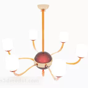 Modern White Hexagon Chandelier 3d model