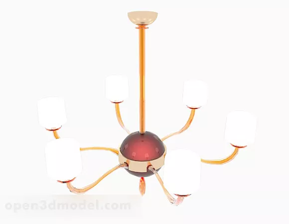Modern White Hexagon Chandelier 3d model Modern White Hexagon Chandelier 3d model