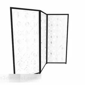Modern White Hollow Three Door Partition 3d model