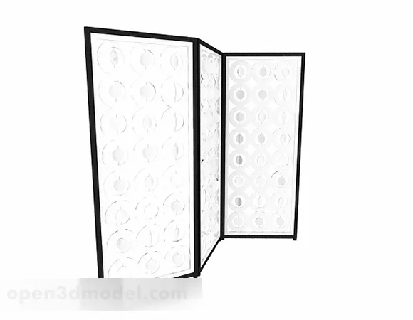 Modern White Hollow Three Door Partition 3d model Modern White Hollow Three Door Partition 3d model