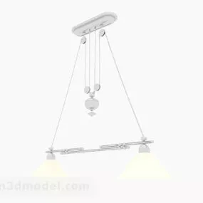 Modern Style White Metal Chandelier 3d model