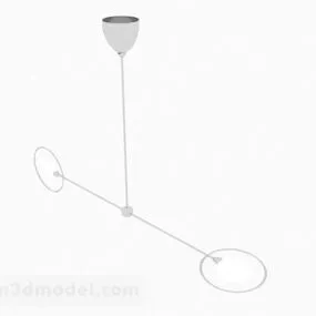 Modern White Ring Chandelier 3d model