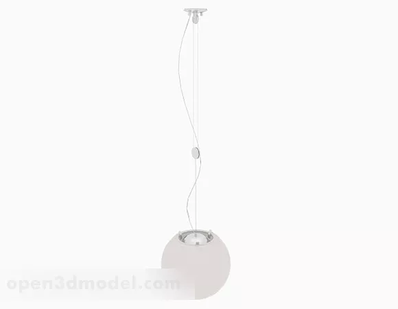 Modern White Round Chandelier 3d model Modern White Round Chandelier 3d model