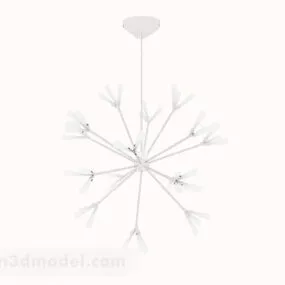 Modern White Snowflake Chandelier 3d model